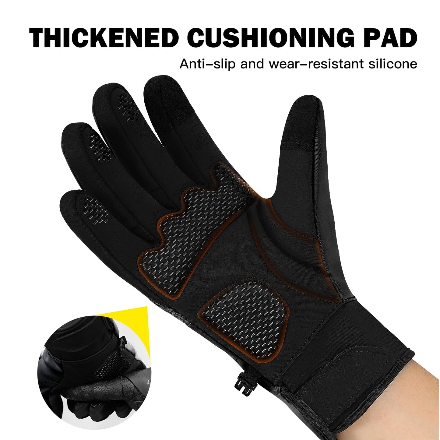 Vilico Winter Gloves for Men Women Cold Weather,Waterproof Winter Bike Gloves for Men Warm with Touchscreen Fingers,for Cycling,Driving,Motorcycle
