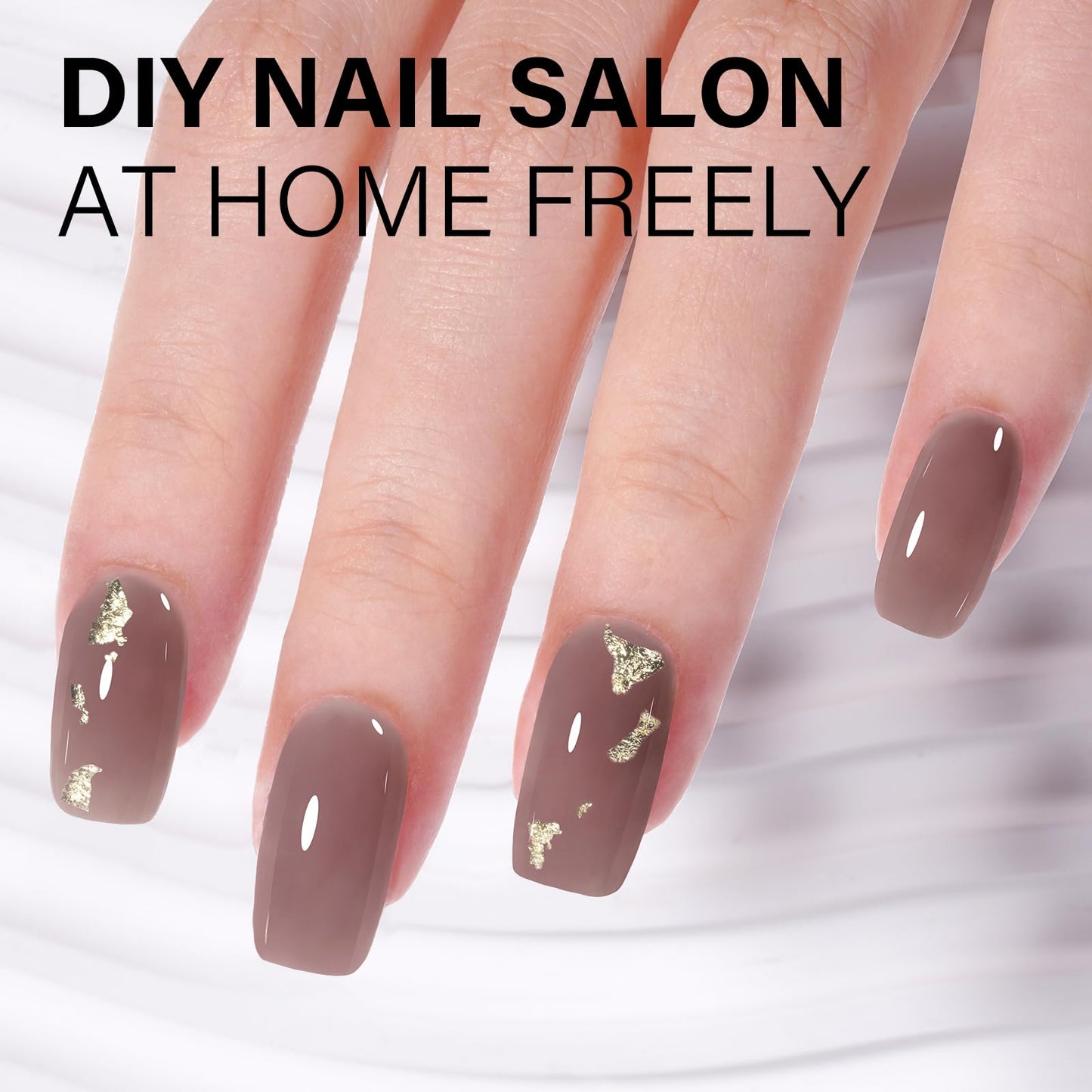 AILLSA Nude Gel Polish Hazelnut Chocolate Translucent Gel Nail Polish Jelly Brown Dark Color Gel Polish Purplish Coffee Neutral Nails Soak Off U V Gel for Nail Art at Home Valentine Gift 0.51 Oz GB136