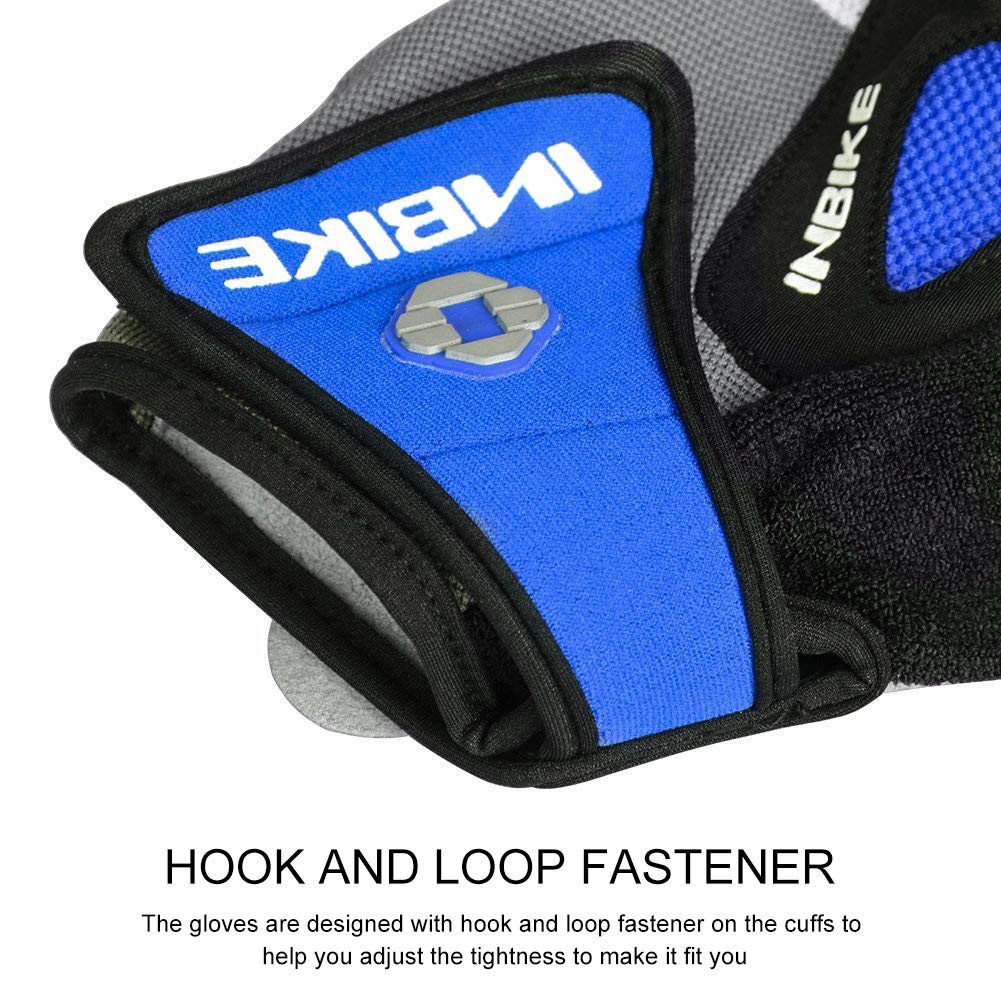 INBIKE 5mm Gel Pad Half Finger Bike Bicycle Cycling Gloves Blue XX-Large