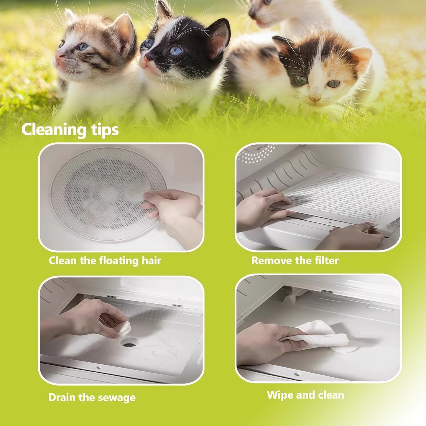 WENMEE Ultra Quiet Pet Dryer Box for Cats,35dB Low Noise Electric Grooming Blower，Energy Saving 0.3kWh/Hour