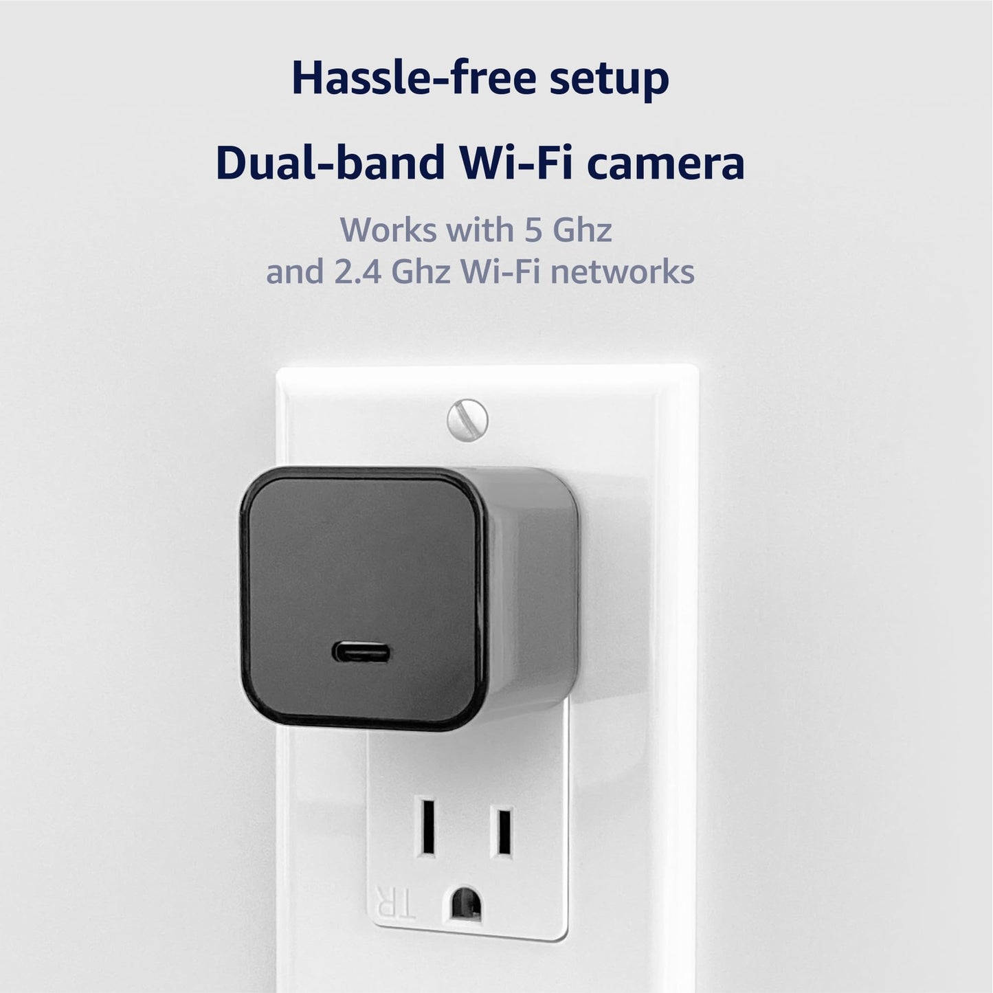 ALPHA TECH WiFi Smart Camera Charger - Remote View - 2.4G/5G WiFi - Premium HD 1080P - Best Mini Camera for Pets Nanny - Real Time Monitoring - Wide-Angle 160° - iOS Android