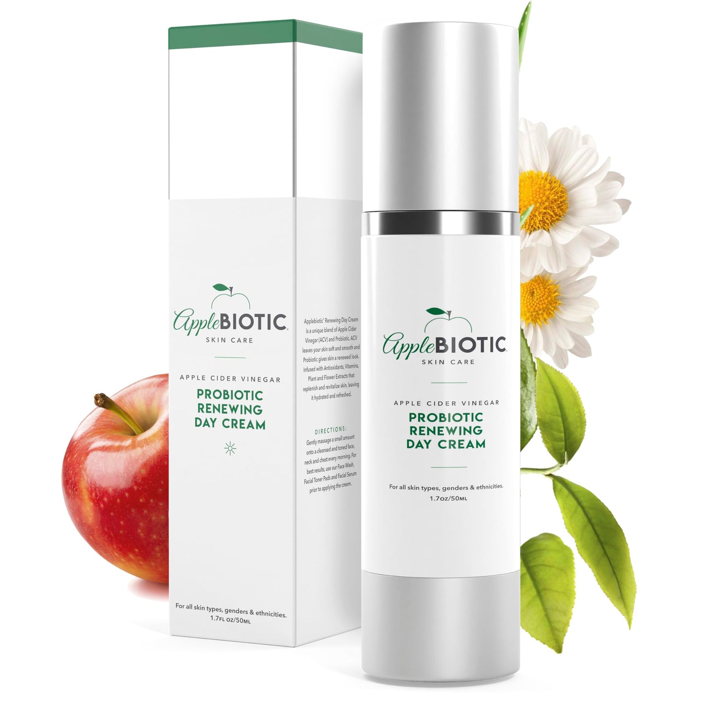 AppleBiotic Skincare Bundle - Face Wash, Toner Pads, Face Serum, Eye Cream, Day Cream