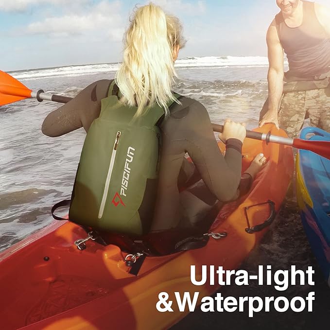 Piscifun Dry Bag Waterproof, Lightweight Dry Backpack with Waist Pouch and Phone Case for Kayaking, Boating 10L 20L 30L