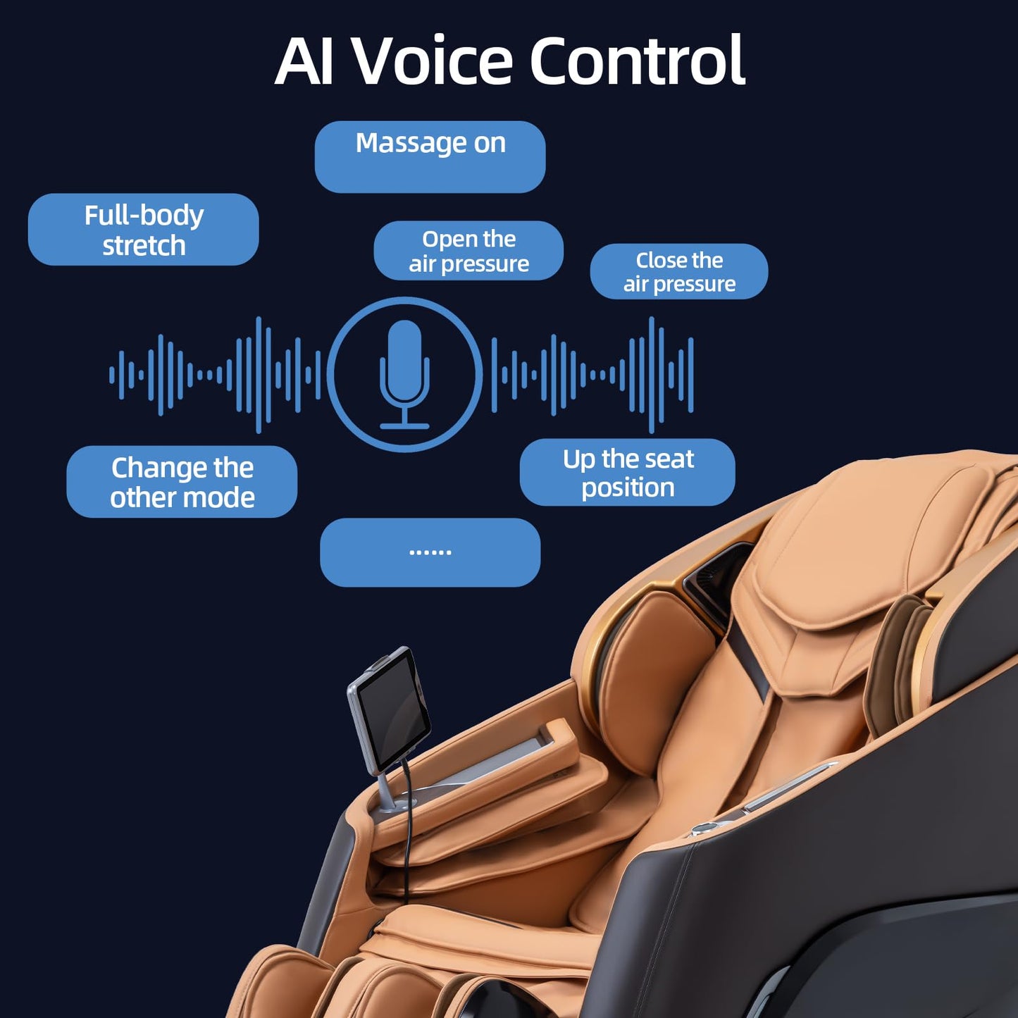 Alfine A710 Pro 2025 4D Massage Chair iRest System, Full Body Zero Gravity Recliner with SL Track, Yoga Stretching, Health Detection, APP Control, and Electric Calfrest Extension (Brown)