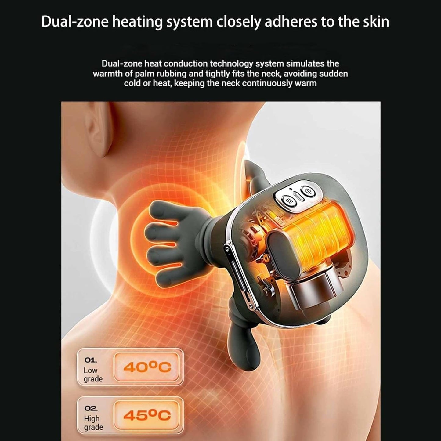 Airlandolists Hand Shoulder and Neck Massager, Siaasoo Massage Master for Shoulder, with Heat Kneading, Electric Shiatsu Back Massage, for Shoulders, Leg (1 Pcs)