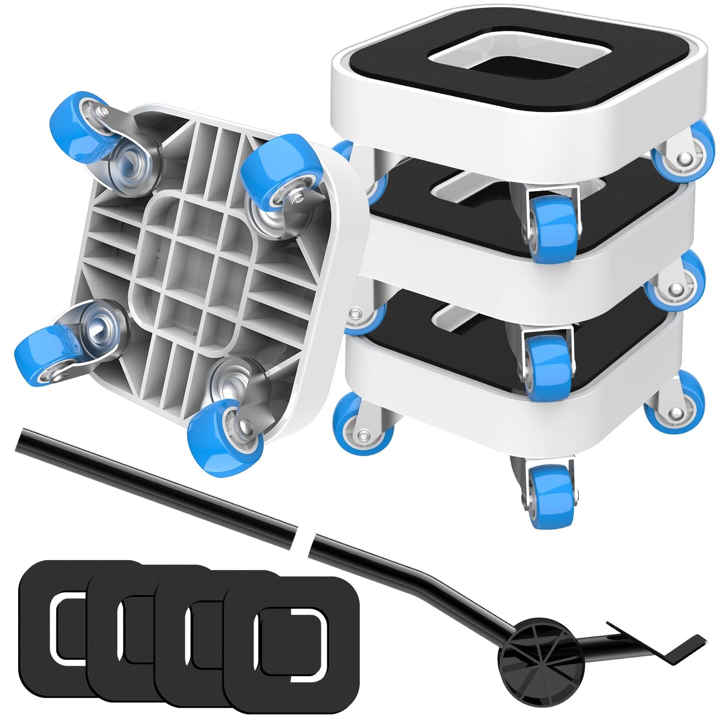 New Upgrade Furniture Sliders, Furniture Movers with Wheels, Furniture Lift Mover Tool Set with 360° Rotatable Wheels, Furniture Dolly for Moving Heavy Duty Sofa, Bed, Load Capacity Up to 750lb