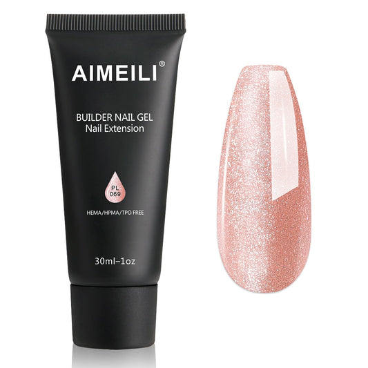 AIMEILI Poly Nail Extension Gel Builder Nail Gel Hema Free Poly Nail Enhancement Nail Art Design DIY Salon Nail At Home Gift for Women Nail Gel - 069
