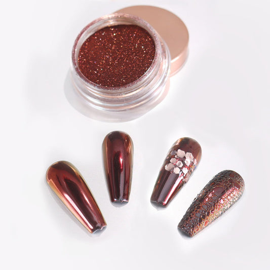 Allstarry Chameleon Chrome Nail Powder, Color-Shift Nail Powder Pigment Glitter Dust Magic Chameleon Mirror Effect Aurora Chrome Effect for Gel Polish Nail Art Decoration-Dark Hearts