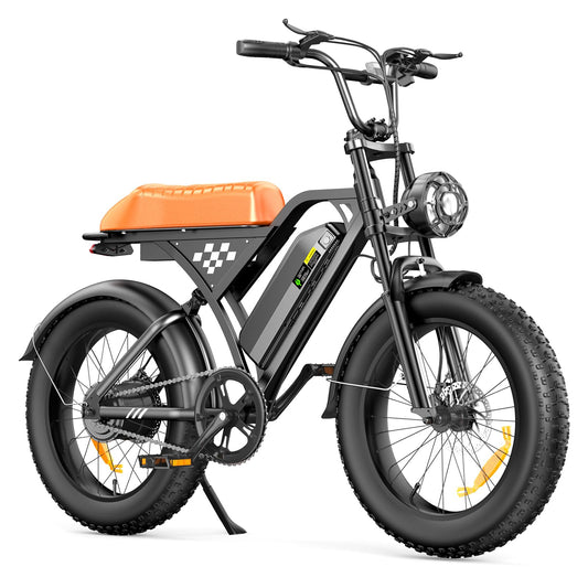 wawscote Electric Bike - 1000W Peak Motor Removable Battery Electric Bike, 20" Fat Tire, 20MPH Max Speed, 60 Miles Range, All-Terrain Electric Bicycle for Adults
