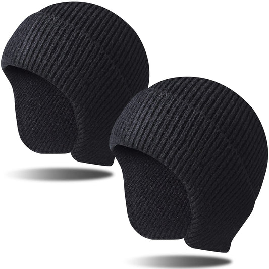 Arcweg Warm Beanies for Men Women Winter Kint Beanis Hats Thermal Skull Cap Bike Helmet Liner Ears Warmers Cycling Running Caps with Ear Flaps Cozy Slouchy Unisex Outdoor