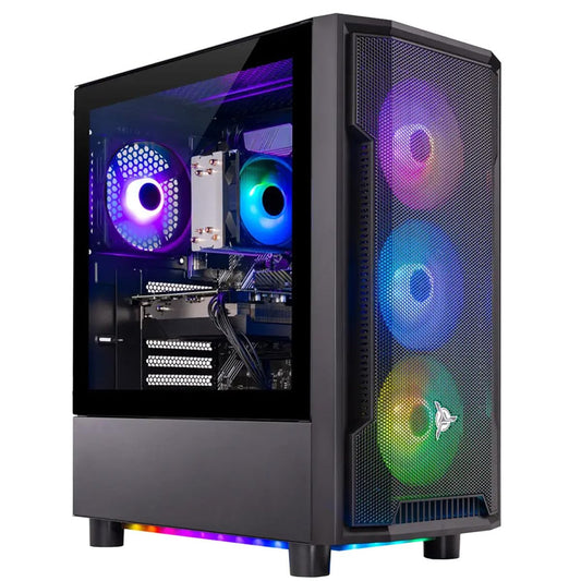 Skytech Shadow Gaming PC Desktop, Ryzen 7 7700 3.8 GHz (5.3GHz Turbo Boost), NVIDIA RTX 4060 8GB GDDR6, 1TB SSD, 16GB DDR5 RAM 5200, 650W Gold PSU, Wi-Fi, Win 11 Home