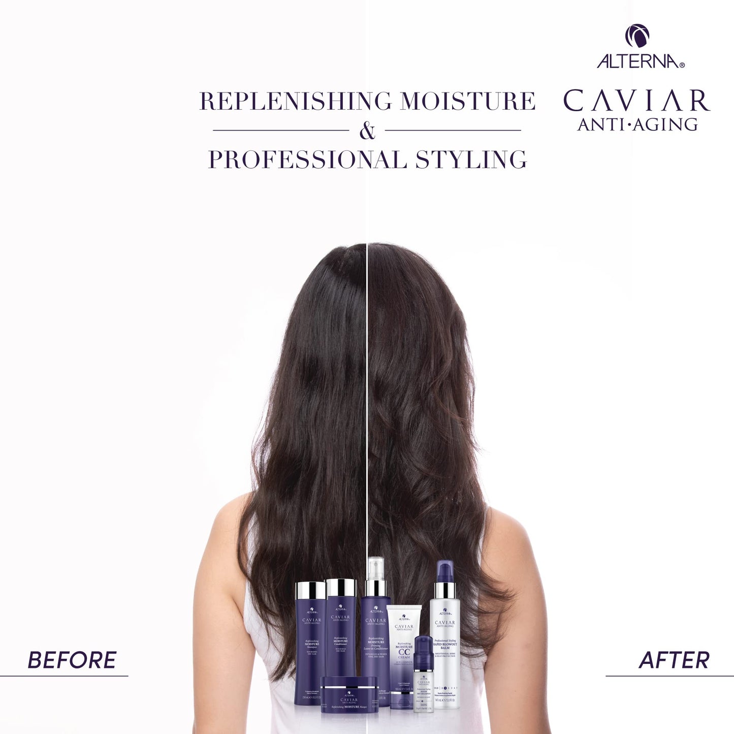 Alterna Haircare CAVIAR Anti-Aging Replenishing Moisture Shampoo and Conditioner Jumbo Set, 16.5oz each | Protects, Restores and Hydrates | Sulfate Free