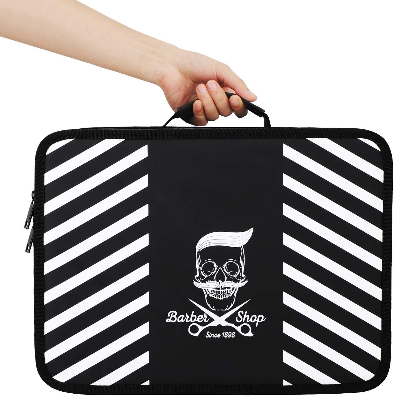 Segbeauty Barber Tool Case with Shoulder Strap, Large 10.8 x 14.6 x 4.3 in Hair Styling Travel Bag, Professional Salon Hair Cutting Grooming Kit Storage Organizer for Hair Dryer, Clippers, Scissors