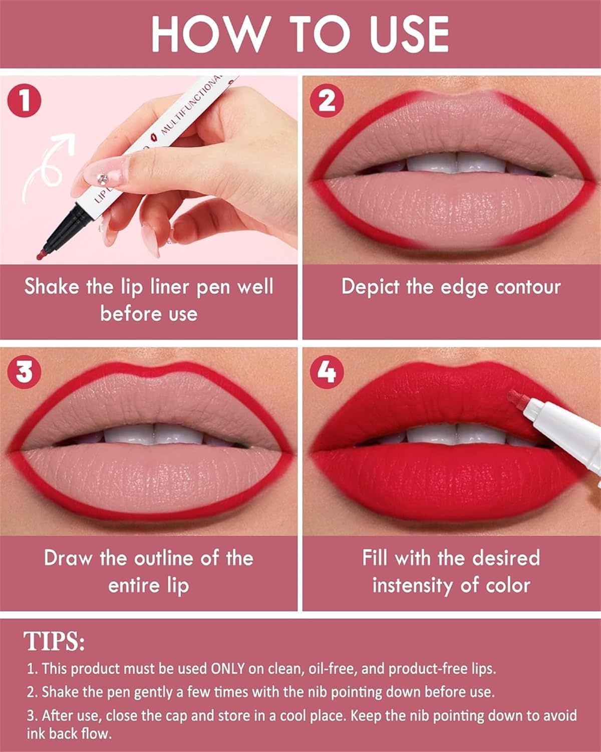 Anokia Longwear Liquid Lip Liner, Cool Story Lip Liner Liquid, Benighty Liquid Lip Liner, 2-in-1 Waterproof Long-Lasting Matte Liquid Lipstick for Women (03#, 0.6ml)
