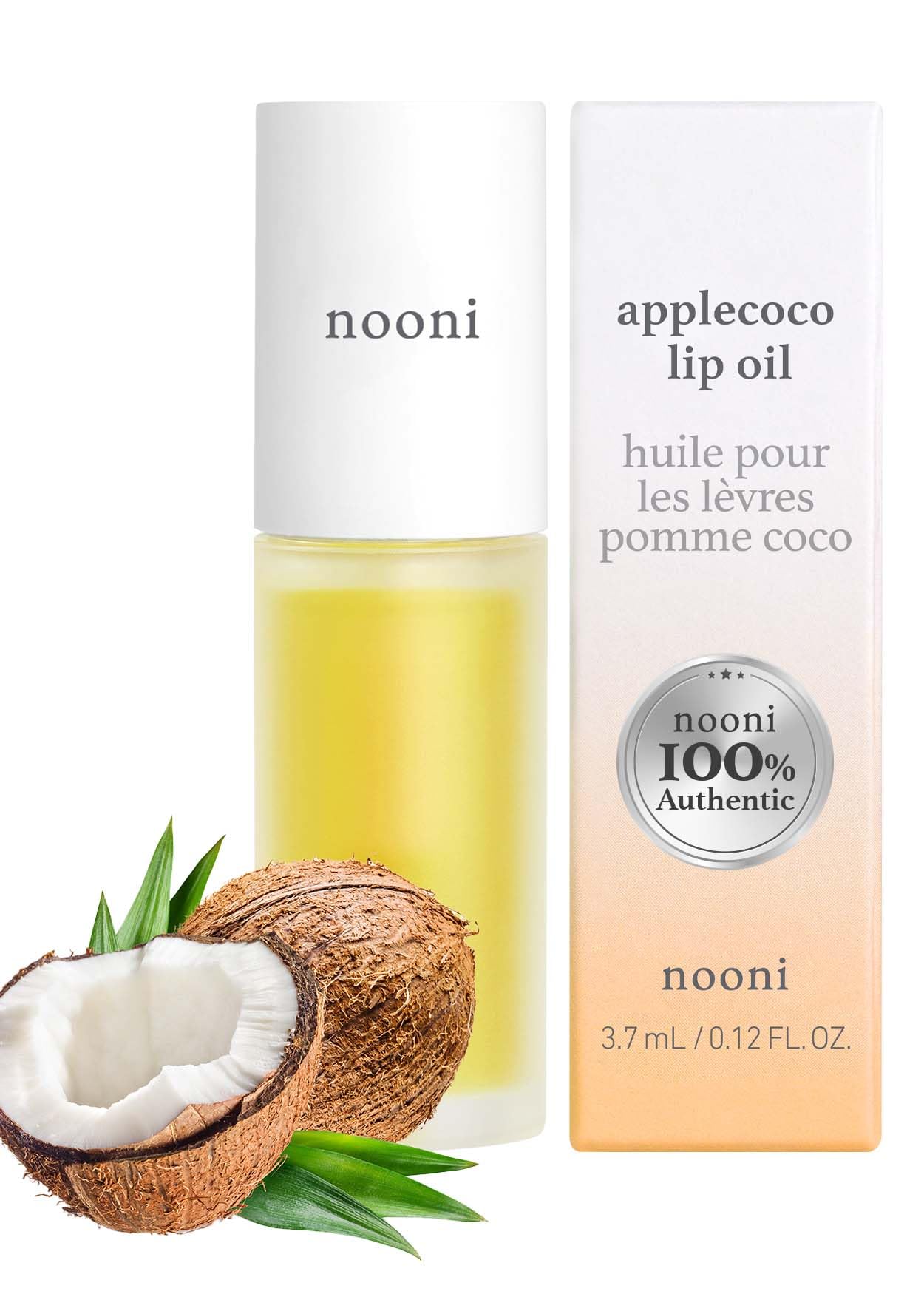 NOONI Korean Lip Butter Melting Balm (Applebutter) + Korean Vegan Lip Oil - Applecoco 0.12 Fl Oz Bundle