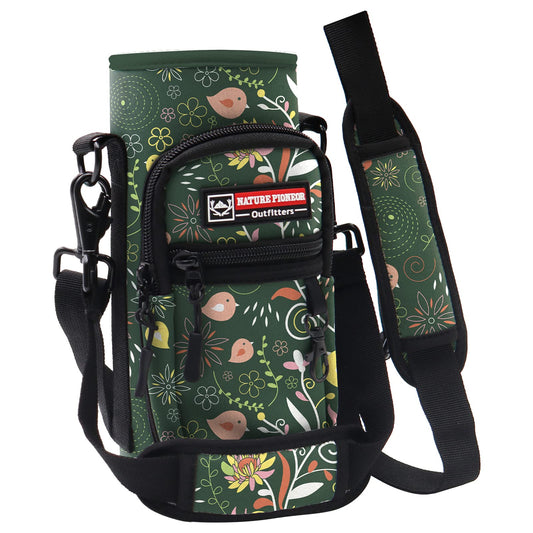 NATURE PIONEOR Water Bottle Carrier Holder Sleeve with Adjustable Strap25 32 40 oz, Insulated Water Bottle Holder Sling Bag