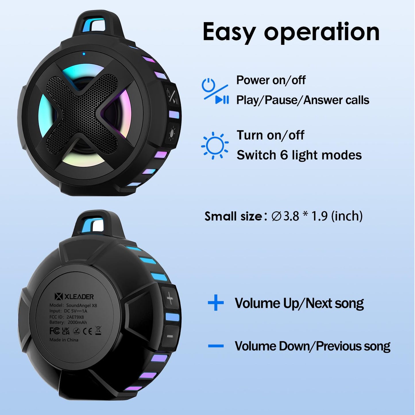 Upgraded, Pro Bike Speaker, with Pro Handlebar Mount, Bluetooth V5.4, IPX7 Waterproof, Silicone Case, Broadcast Navigation,10W Bassup, 15-24H Playtime, Hook, for eBike, Bicycle, Motorcycle Accessories