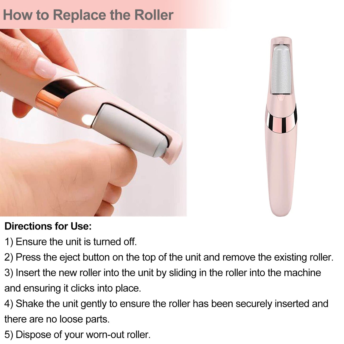 10 Pack Replacement Roller Refills Compatible with Finishing Touch Flawless Pedi Electric Tool File Include a Cleaning Brush (5 Coarse & 5 Fine Rollers)