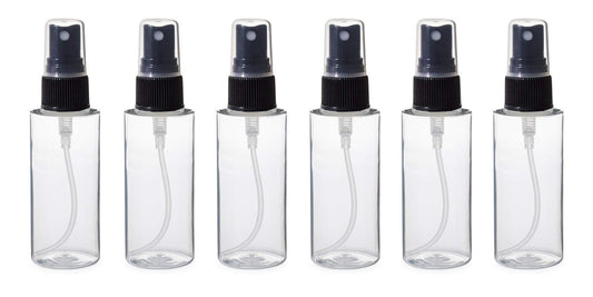 North Mountain Supply 2 Ounce Refillable Empty Plastic Bottle With Fine Mist Spray Nozzle - Pack of 6