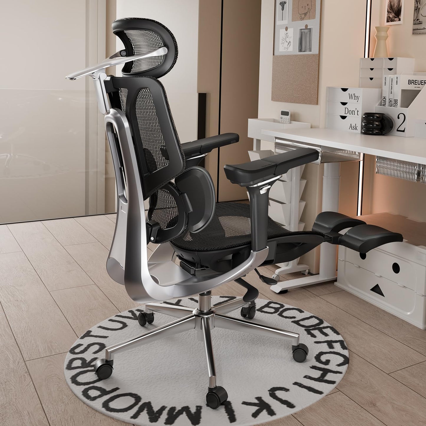 Hbada E3 Pro Ergonomic Office Chair, Big and Tall Office Chair - with 3-Zone Dynamic Lumbar Support, 4D Adjustable Headrest, 6D Adjustable Armrests, Swivel, Black