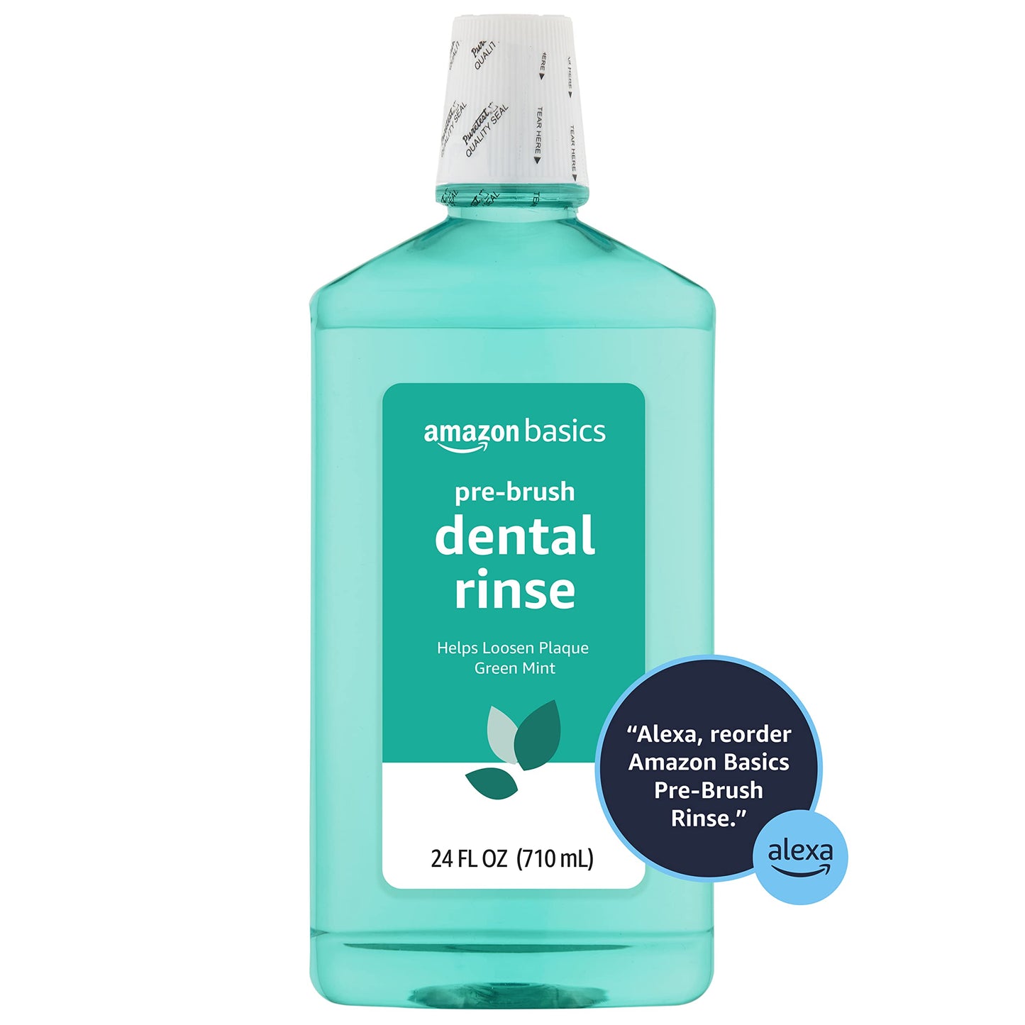 Amazon Basics Pre-Brush Dental Rinse, Green Mint, 24 Fluid Ounces, 2-Pack (Previously Solimo)