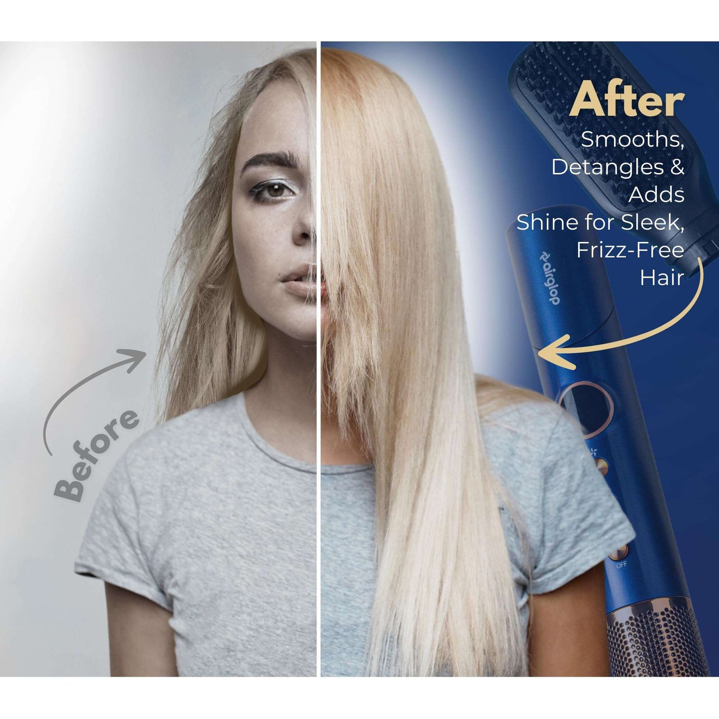 Airglop Air Styling & Drying System, Powerful Hair Dryer Brush & Multi-Styler with Auto-Wrap Curlers, Paddle Brush, Oval Brush
