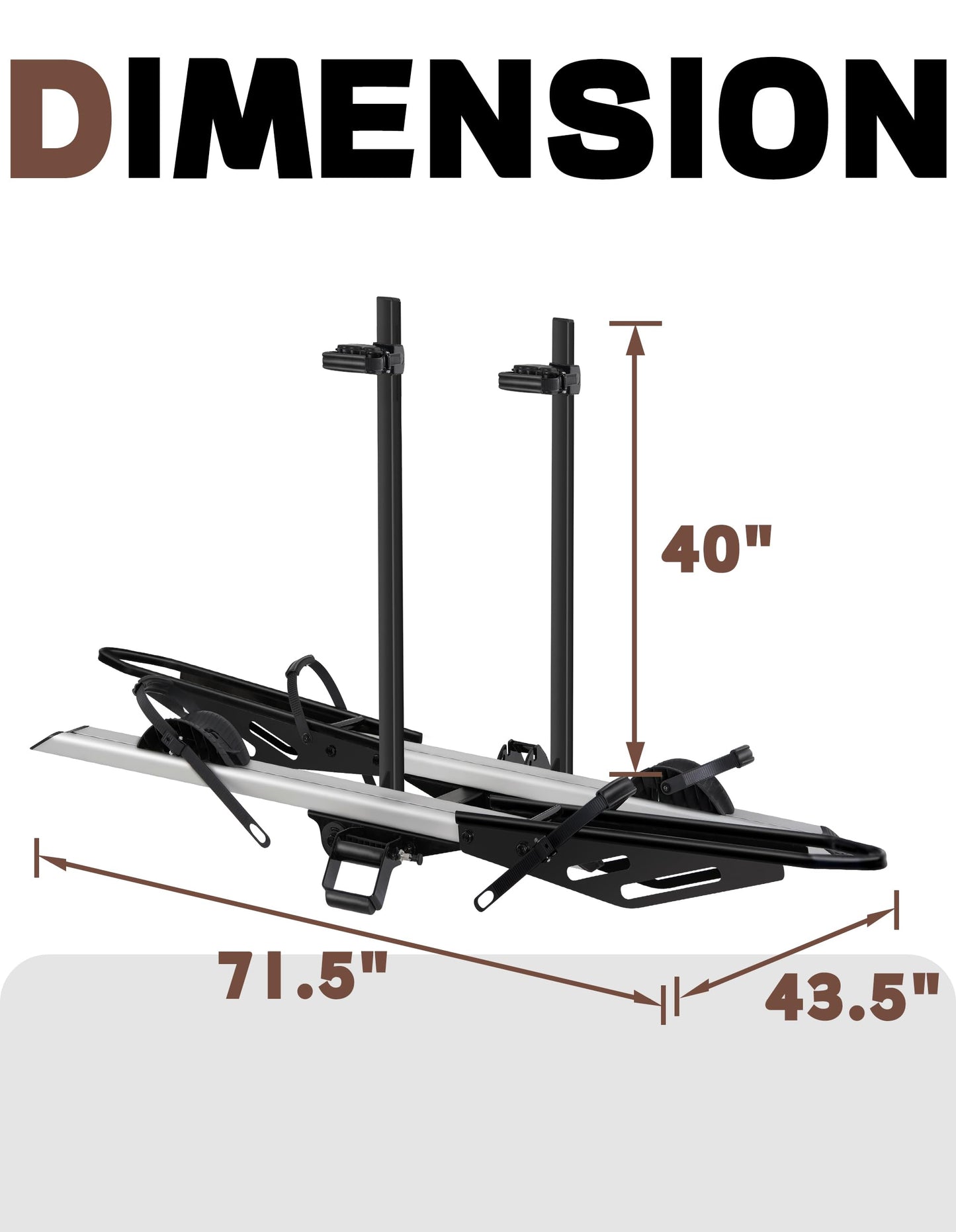 Young Electric 200 LBS. Hitch Mount Ebike Rack for Fat Tire Electric Bikes, Mountain Bicycles, fits Cars, SUVs, RVs, Trucks, Trailers with 2 Inch Receiver