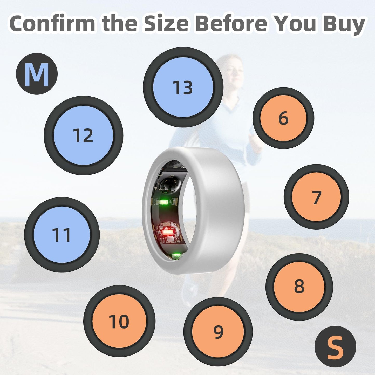 Wawoday Silicone Ring Protector Compatible with Oura Ring, Elastic Ring Cover for Oura Ring Gen 3 for Working Out (Silver, S (6/7/8/9/10))