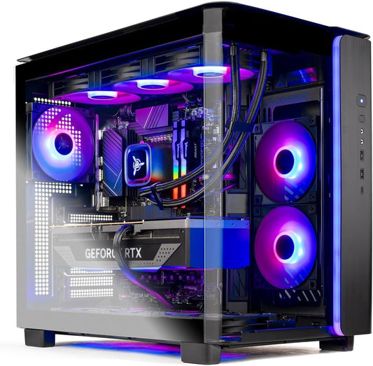 Skytech King 95 Gaming PC Desktop, Ryzen 7 9800X3D 4.7 GHz (5.2 GHz Turbo Boost), NVIDIA RTX 5070 12GB GDDR7, 1TB Gen4 SSD, 32GB DDR5 RAM 6000 RGB, 850W Gold PSU, 360mm ARGB AIO, Wi-Fi, Win 11 Home