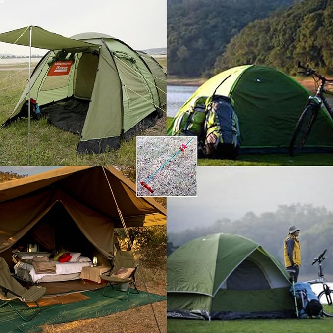 TRIWONDER Tent Stakes Heavy Duty Metal Ground Pegs Camping Stake Tarp Anchors Tent Spikes Aluminum Outdoor Sand Garden Camping Accessories for Beach (Black - Swirled Shape - 9.84 Inches - 10 Pack)