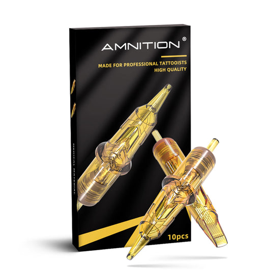 Ambition Glory Tattoo Cartridges #12 Standard RL Needles Disposable 10pcs 0.35mm Round Liner for Rotary Tattoo Machine Supply (10Pcs, Random Size)