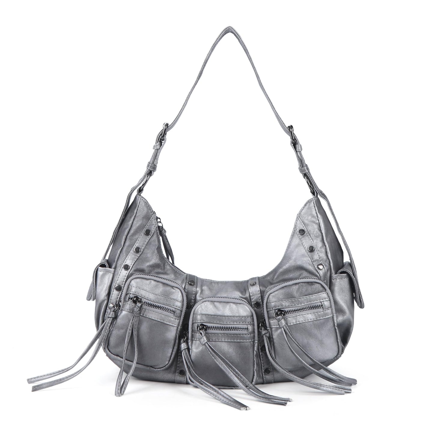 Angel Kiss Hobo Bags Purse for Women Y2K Shoulder Bag Multi Pockets Designer Satchel Studded Handbags with Strap