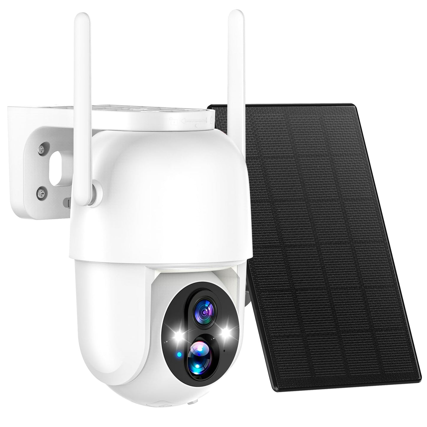 Allweviee Solar Security Cameras Wireless Outdoor, 2K 3MP Pan Tilt 355° View IP65 Waterproof Rechargeable Battery Powered PTZ WiFi Camera with PIR, Color Night Vision,2-Way Talk,Cloud/SD