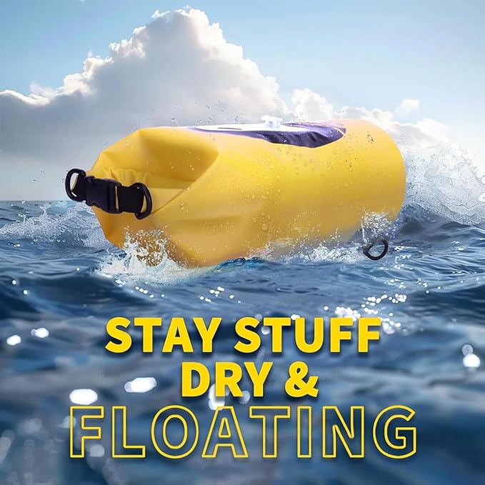 Solar Dry Bag Backpack 10L,Built-in Bluetooth Speaker & LED(4 Lighting Modes),Solar or USB Rechargeable,IP66 Waterproof Floating