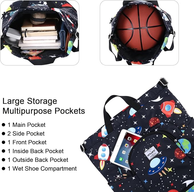 Dry Wet Drawstring Backpack with Shoe Compartment for Women Adjustable Gym Bag