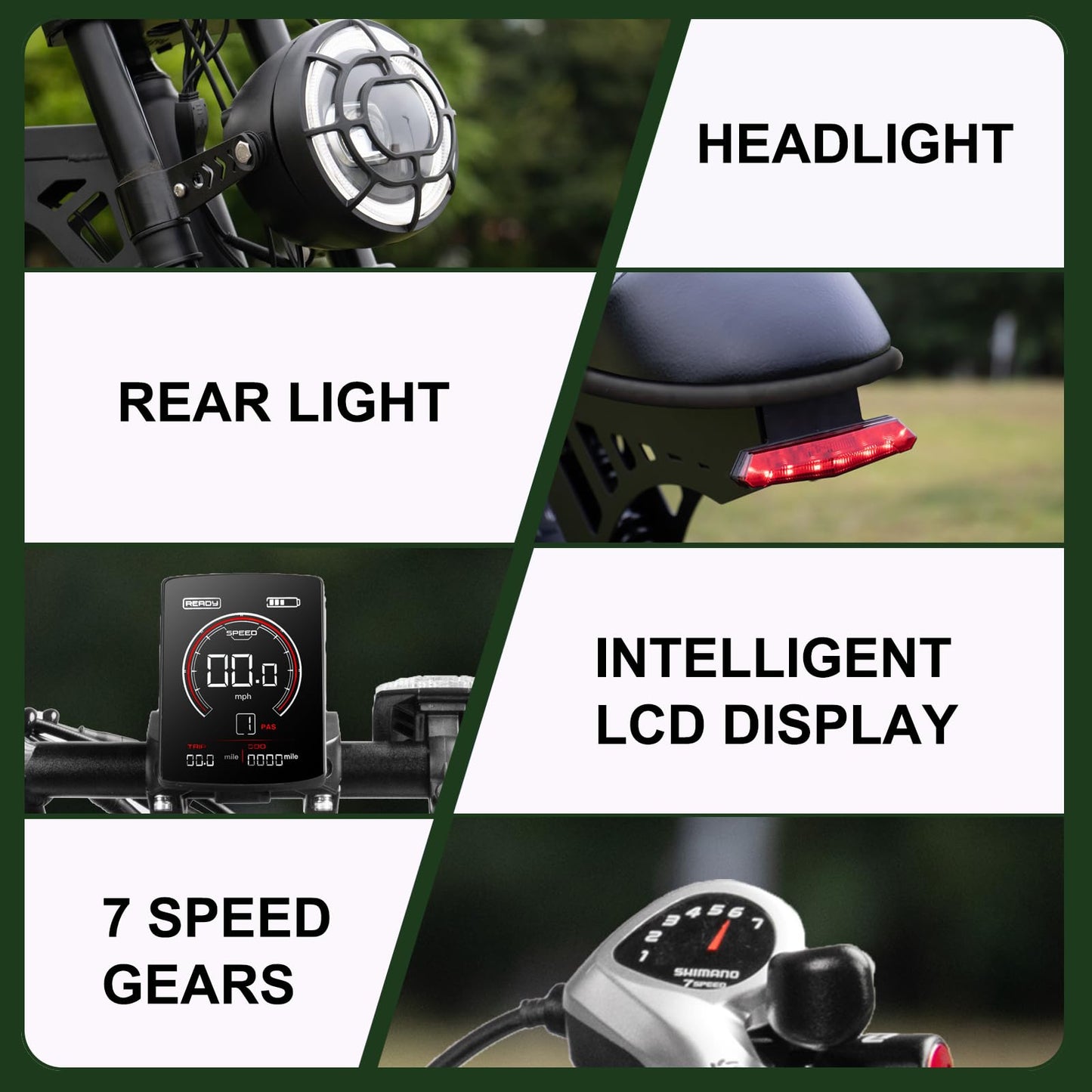 Besintu MOVCAN Electric Bike for Adults,1500W Motor 20 in Fat Tire Ebike,Up to 32MPH & 120 Miles,31.2AH Removable Dual Battery, 7 Speed Gear, Hydraulic Brakes&Full Suspension Electric Dirt Bicycle