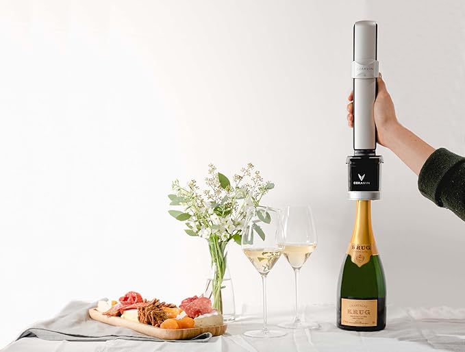 Coravin Sparkling Wine Preservation System - Preserve Wine for 4 Weeks - Wine Saver for Sparkling Wine - With Pure Sparkling CO2 Gas Capsules - For Champagne and Other Sparkling Wines
