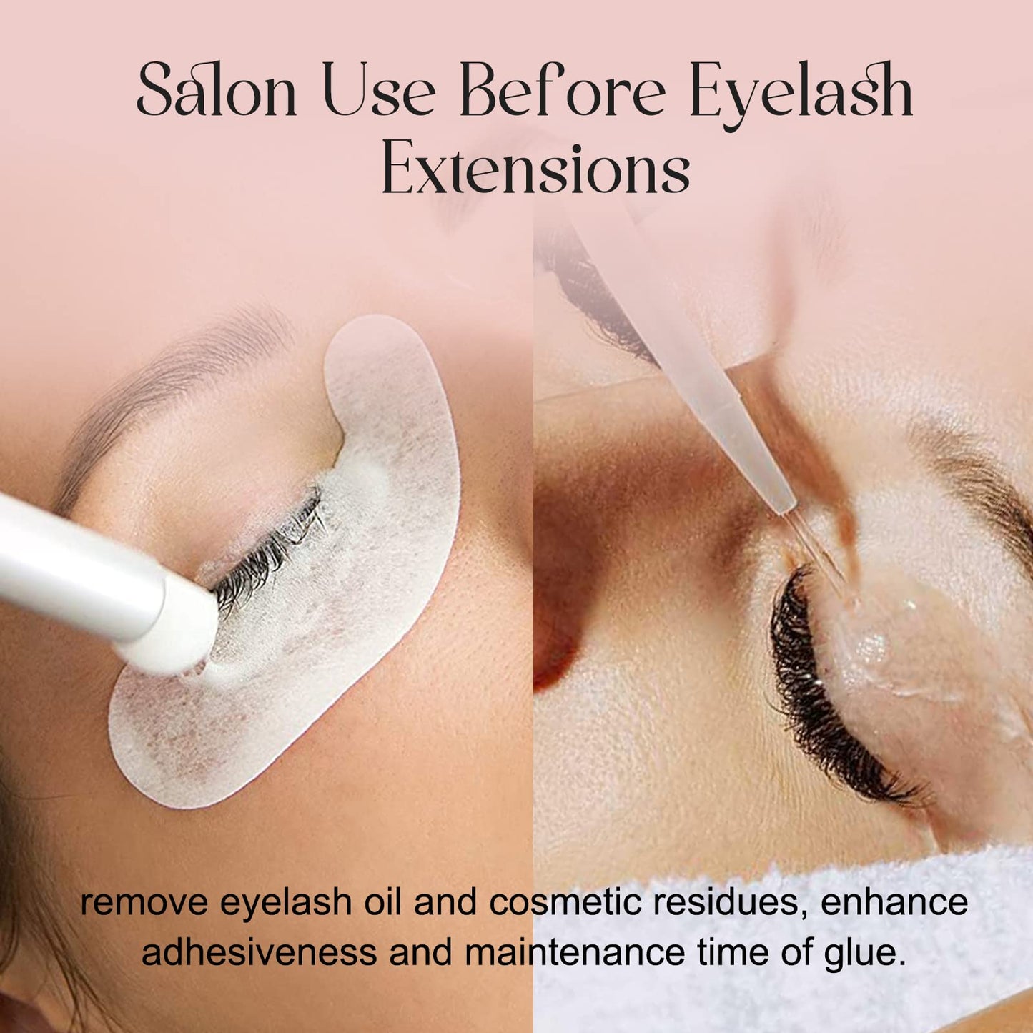 ALLOVE Lash Shampoo for Lash Extensions 100ml Eyelash Extension Cleanser + Rinse Bottle Sensitive and Non-irritation Lash Cleaning Kit for Eyelash Extensions Salon & Home Use - Lavender