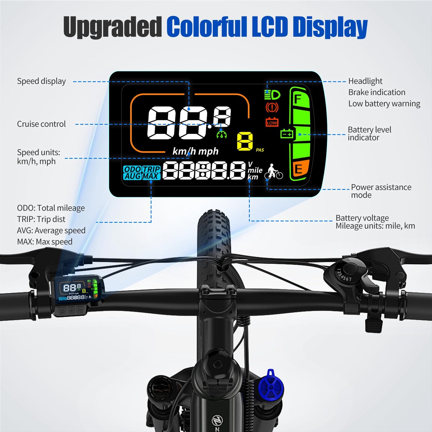 ZDZA Electric Bike, 1000W Peak Motor, 26” Electric Mountain Bike, 375Wh Removable Battery, 40 Miles Range & 20 Mph Step-Over Ebike for Adults, Electric Bicycle for Commute, 7 Speed (Black)
