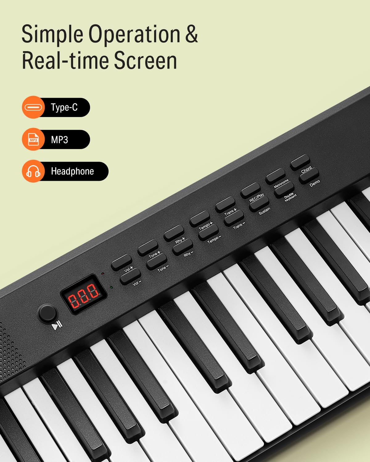 Donner DP-10 Portable Piano Keyboard 88 Keys for Beginner, Bluetooth Foldable Piano Keyboard with 128 Rhythms&Tones, Chord, Record, Drum Kit, Folding Digital Piano Bundle with Pedal, Piano Bag, Black