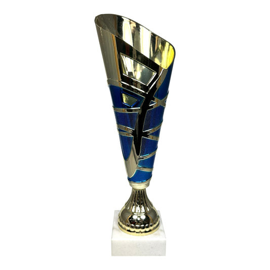 Express Medals 13 Inch Blue and Gold Trophy Cup - Event, Sport Tournaments, Competitions, Recognition Gift or Award, 13 Inches Tall x 4 Inches Wide. AMC331-C
