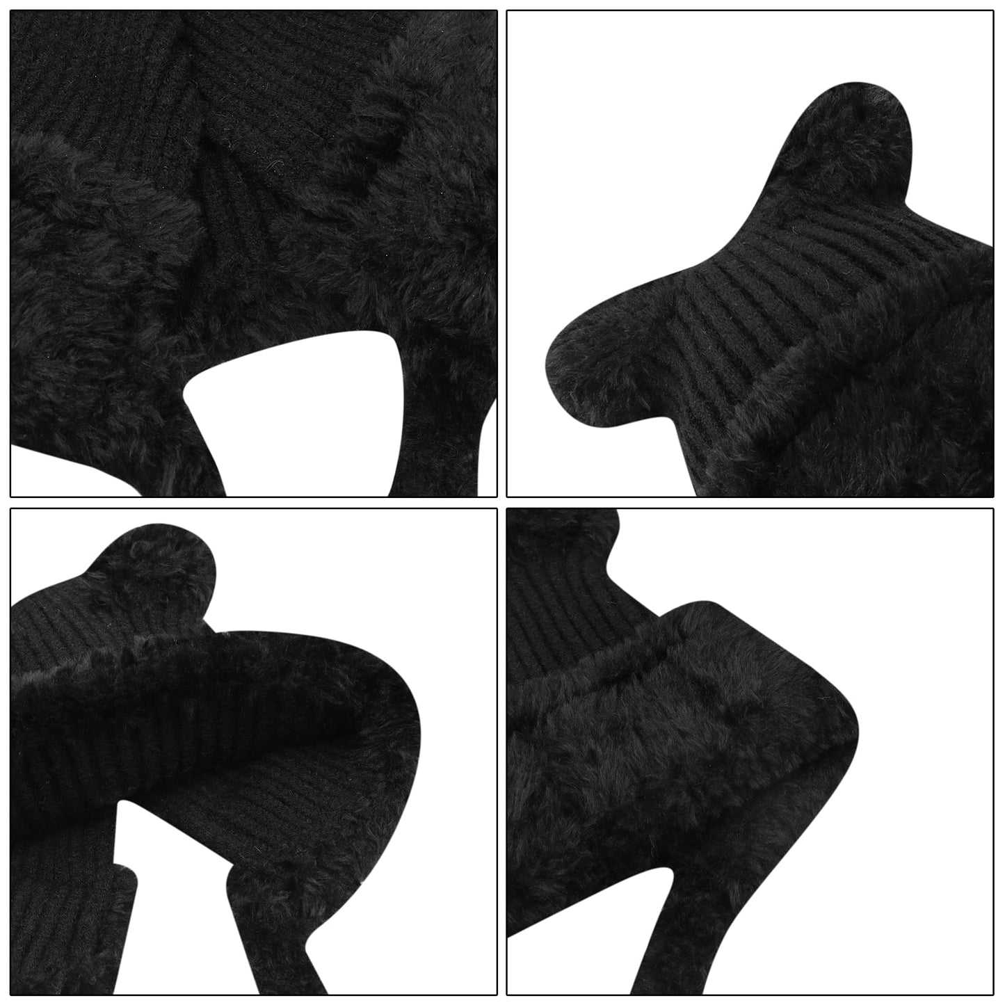 ANKOMINA Winter Cute Bear Ear Warm Hat Women Plush Earflap Beanie Hat Kids Girls Windproof Skull Cap B Black