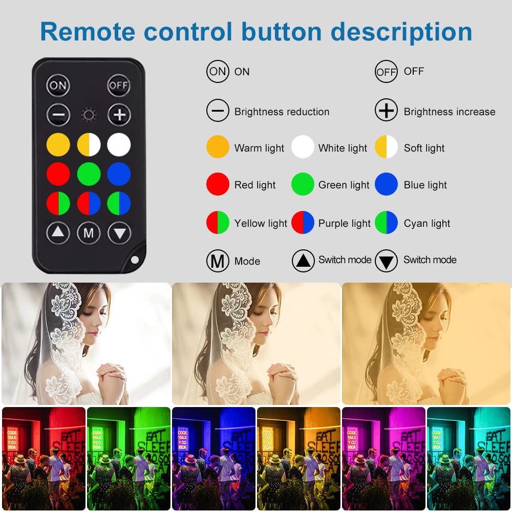 LED Light Sticks RGB Light Wand, Photography Light Stick LED Video Lighting Kit 9 Color Modes, with 26.2" to 78.7" Tripods, Adjustable 3200K-5600K, Pack of 2 [Upgraded]