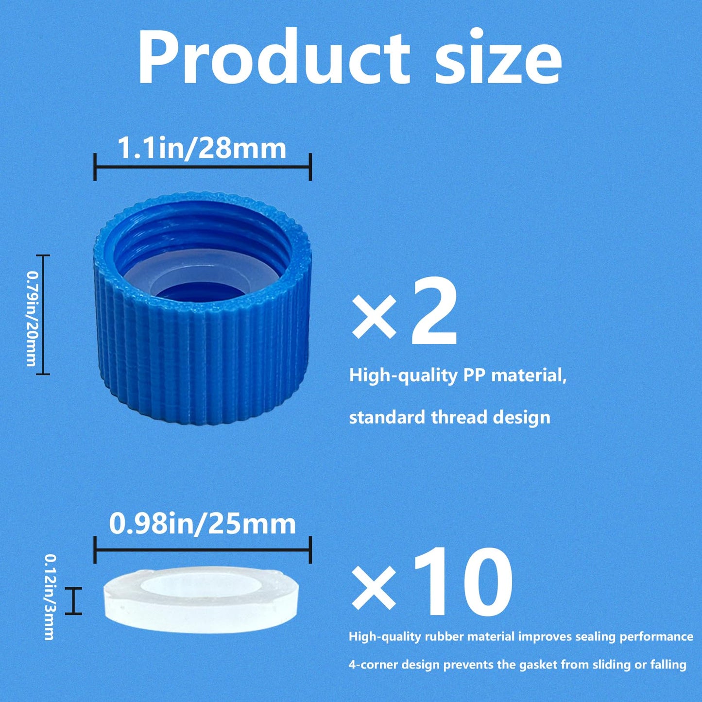 2 Pcs Water Filter Coupling Kit, Filter Cleaning Gasket With Seal, Compatible with 28mm External Threaded Water Filters and Plastic Bottles for Mountaineering Camping