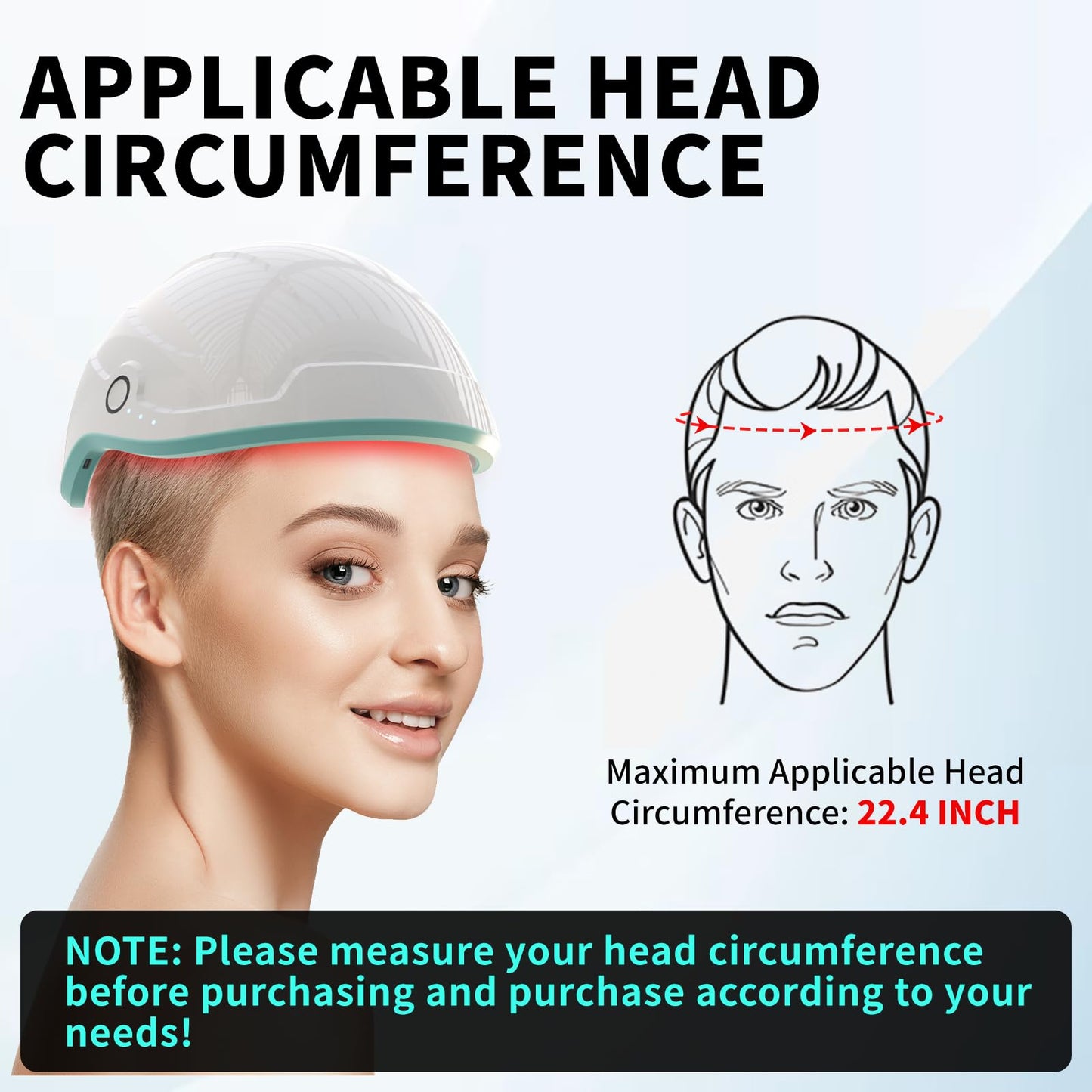 Laser Cap Wireless Laser Therapy Device for Hair Regrowth in Men & Women with Androgenic Alopecia