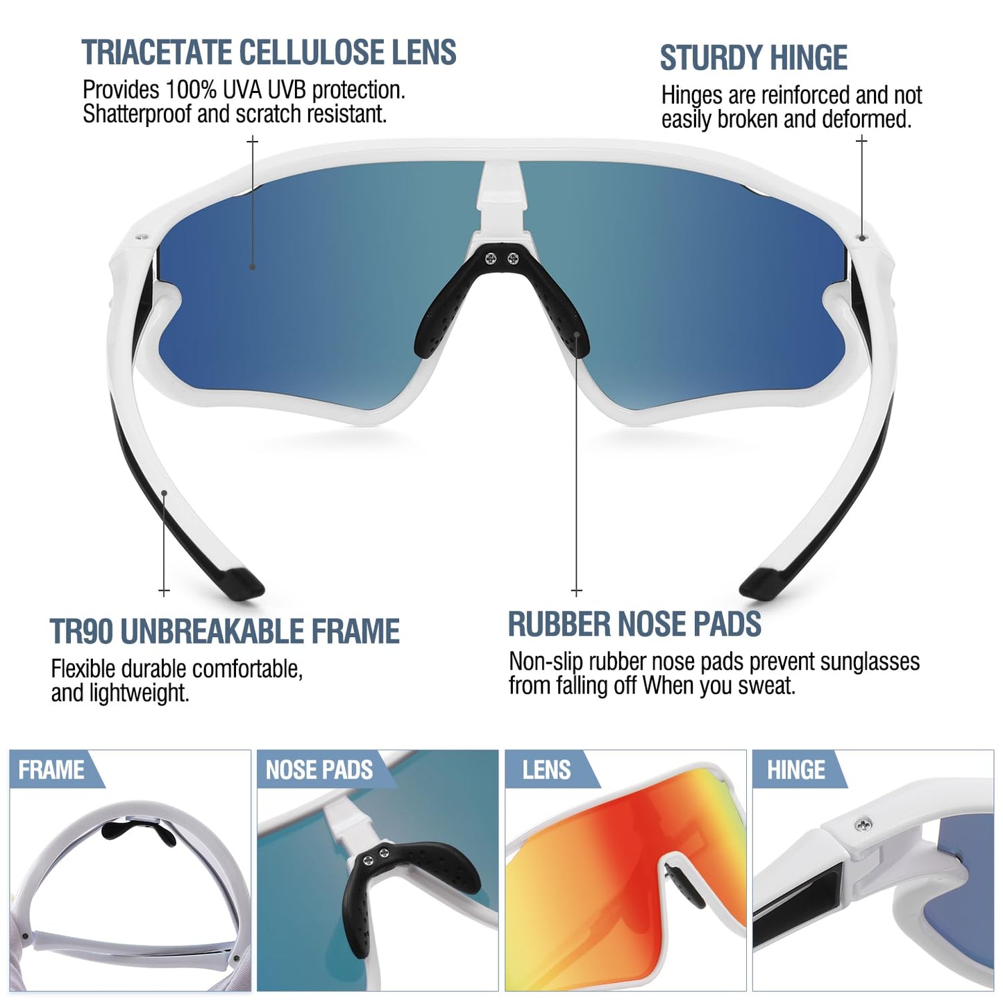 DUCO Kids Sunglasses Youth Baseball Sun Glasses Lightweight TR90 Frame UV400 Sports Cycling Shades for Boys Girls DK268