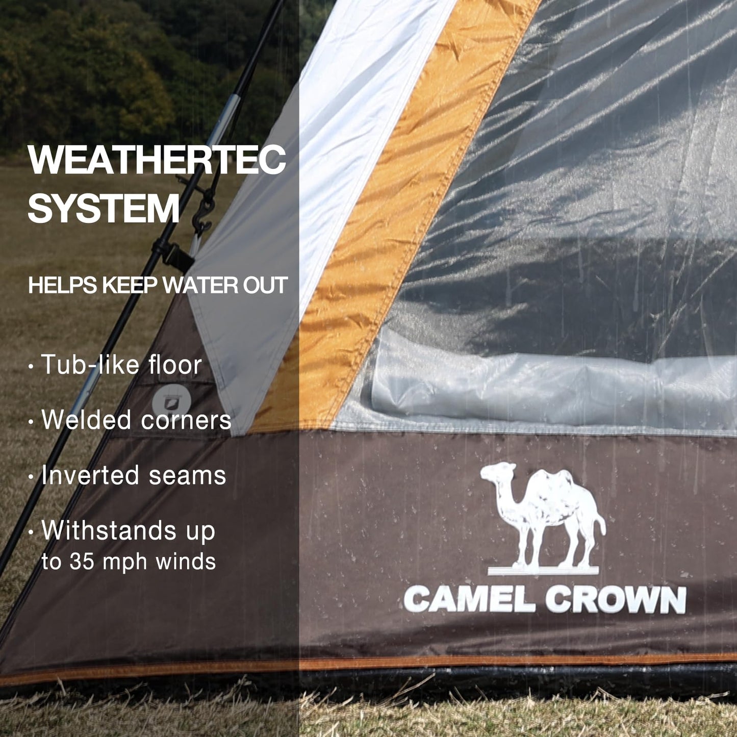 CAMEL CROWN 3/4 Person Tent Waterproof Lightweight Portable Backpacking Tent for Outdoor Camping Hiking
