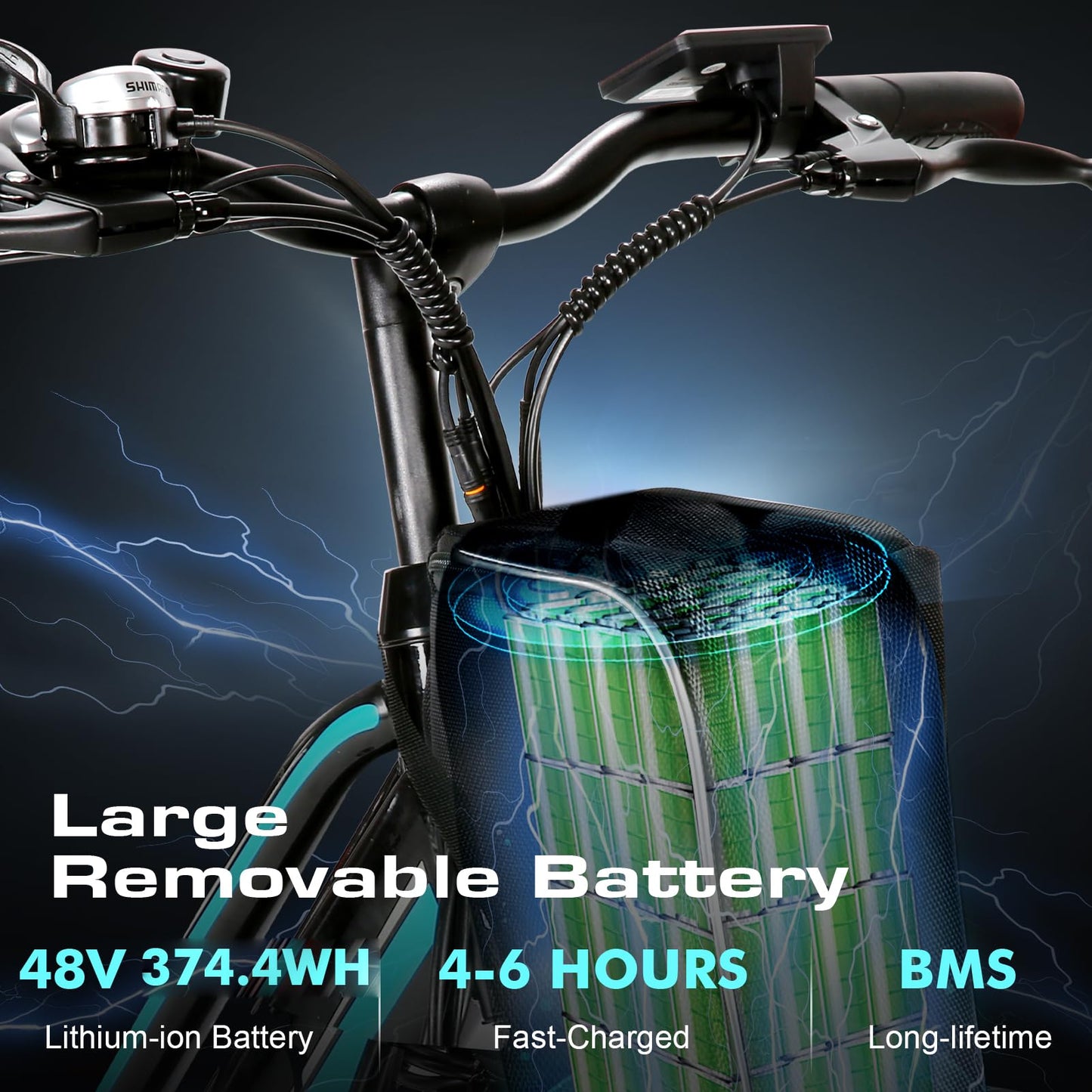 Vivi Electric Bike for Adults with 750W Peak Motor, 26" Commuter Electric Bike, 22MPH Cruiser Ebikes with 48V Removable Battery, Up to 50 Miles, LCD-Display, 7 Speed, Cruise Control, UL 2849 Certified