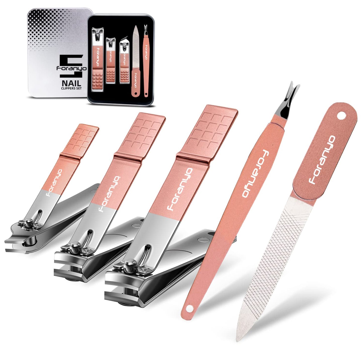 Nail Clippers, 5 Pack Toenail Clippers Fingernail Clipper Nail Clippers for Men Women Adult, Nail Cutter Nail Clippers Set for Thick Toenails-[Black]