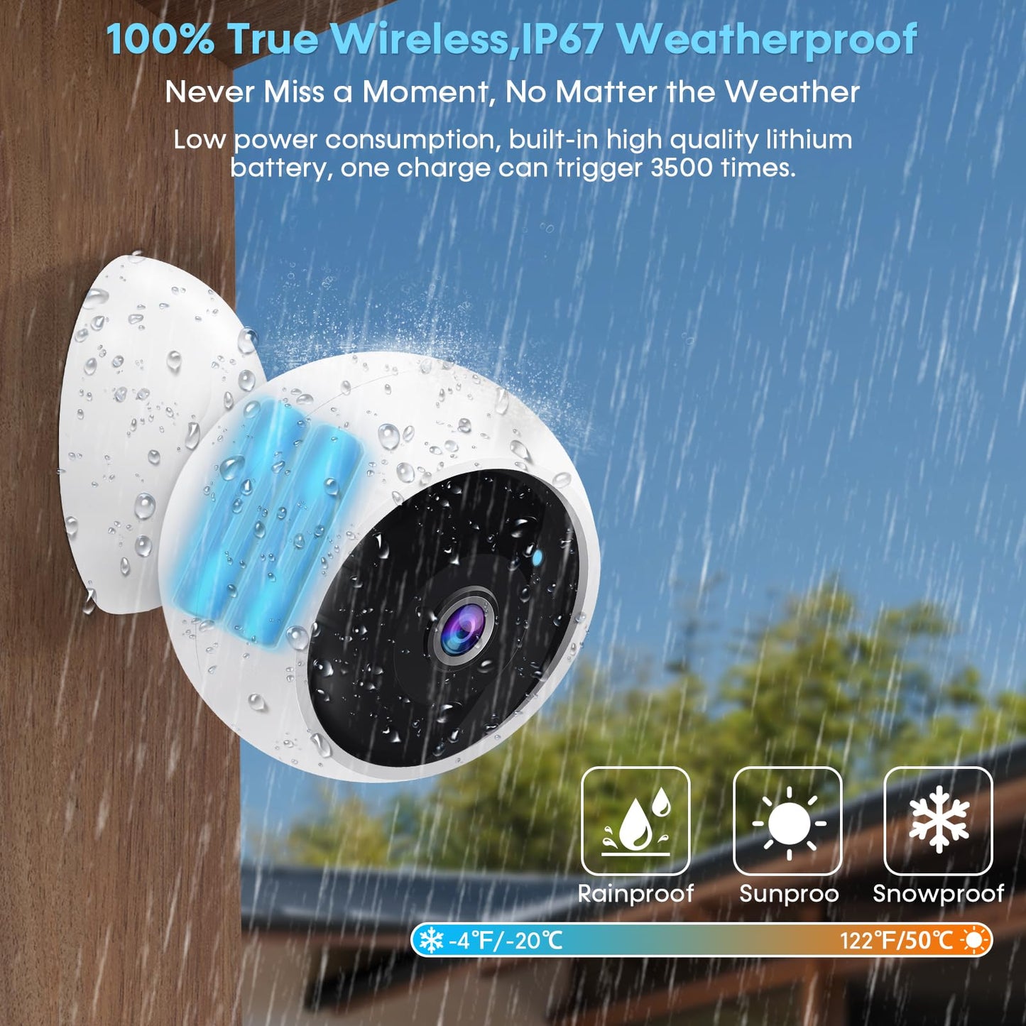 AMTIFO Security Cameras Wireless Outdoor Magnetic: Install-Free Smart Indoor 2K WiFi - Long Battery Life Powered Wireless Cameras for Home Security with AI Motion Detection